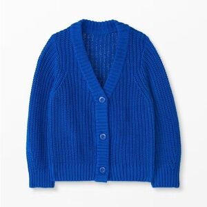 Hanna Andersson Cardigan In Combed Cotton Blue Size 4 Girls